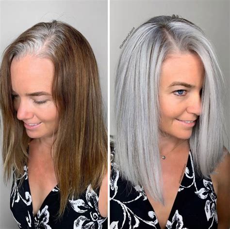 Step into a world of glamour with magical grey hair dye